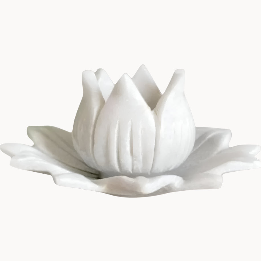 Marble Plate with Lotus Bowl