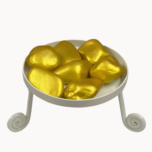 Pebbles with Iron Stand