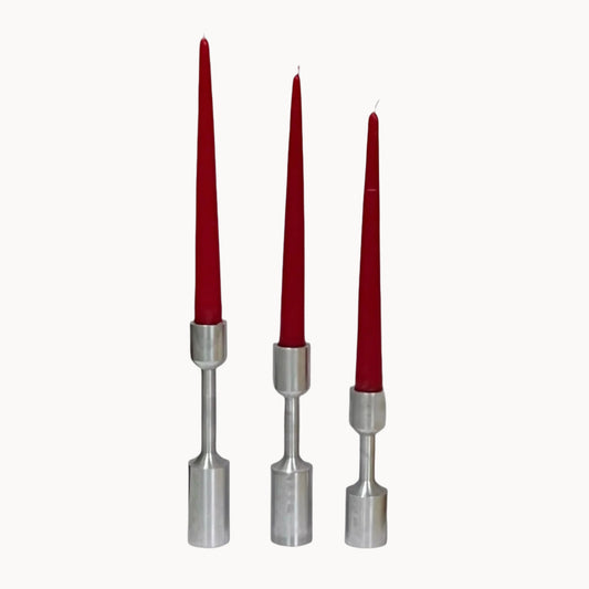 Aluminum Taper Candleholders (Set of 3)