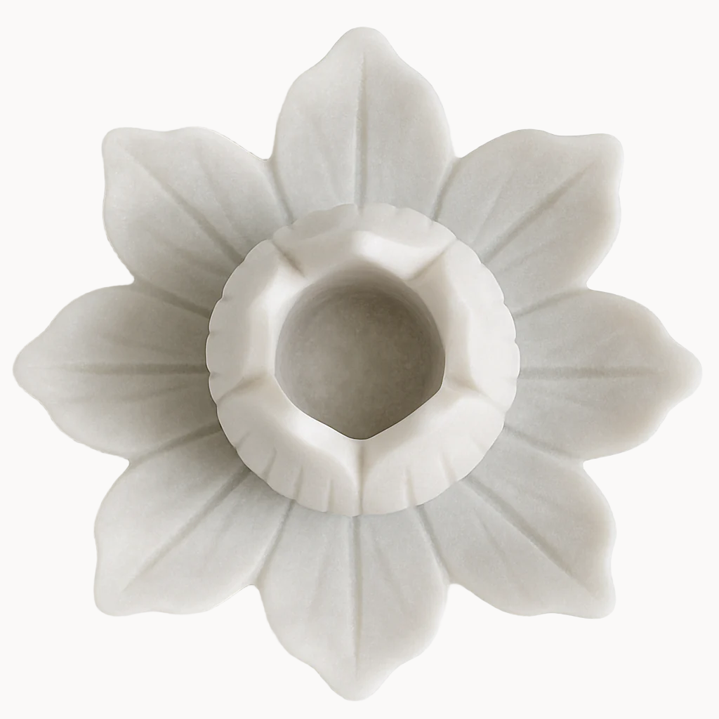 Marble Plate with Lotus Bowl