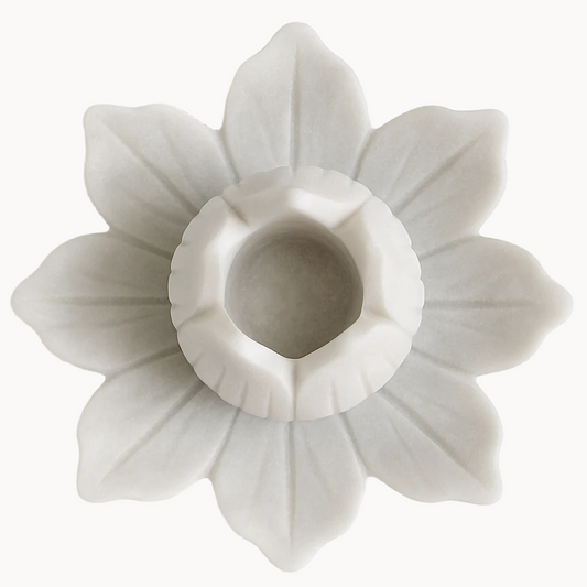 Marble Plate with Lotus Bowl