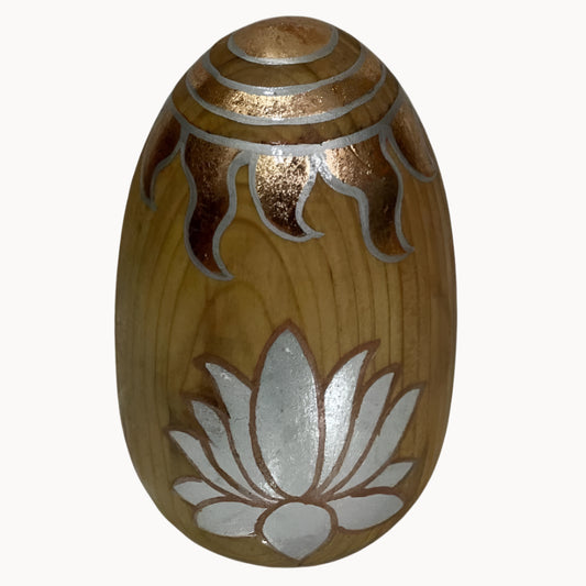 Deodar Lingam with Silver & Copper foil Peering