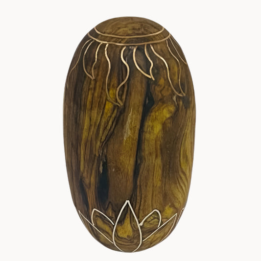 Shesham Lingam with Silver & Copper Inlay